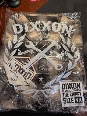 DIXXON Black and Brown Plaid Button-Down Flannel Shirt